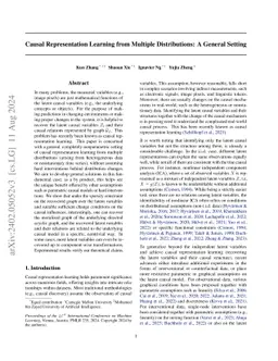 Causal Representation Learning from Multiple Distributions: A General
  Setting