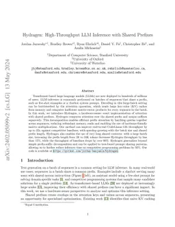 Hydragen: High-Throughput LLM Inference with Shared Prefixes