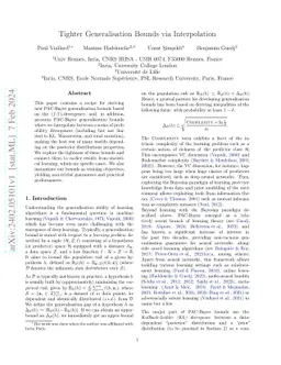 Tighter Generalisation Bounds via Interpolation