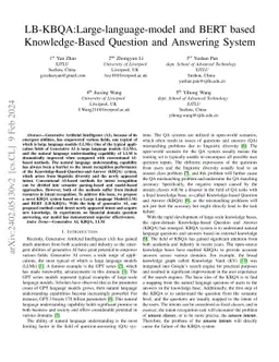 LB-KBQA: Large-language-model and BERT based Knowledge-Based Question
  and Answering System