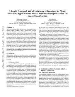 A Bandit Approach with Evolutionary Operators for Model Selection