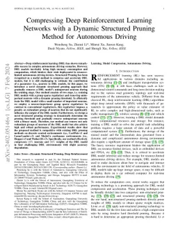 Compressing Deep Reinforcement Learning Networks with a Dynamic
  Structured Pruning Method for Autonomous Driving
