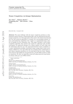 Tensor Completion via Integer Optimization