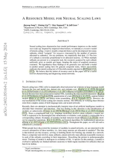 A Resource Model For Neural Scaling Law