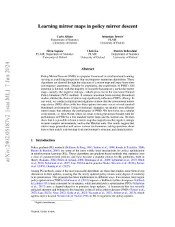 Learning mirror maps in policy mirror descent