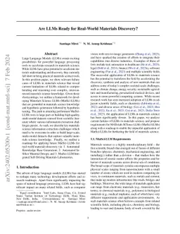 Are LLMs Ready for Real-World Materials Discovery?