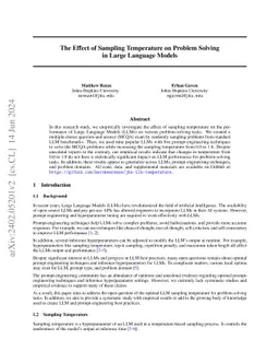 The Effect of Sampling Temperature on Problem Solving in Large Language
  Models