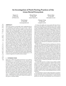 An Investigation of Patch Porting Practices of the Linux Kernel
  Ecosystem