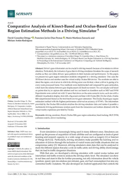 Comparative Analysis of Kinect-Based and Oculus-Based Gaze Region
  Estimation Methods in a Driving Simulator