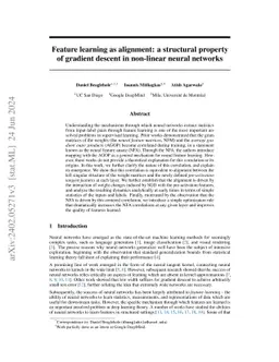 Feature learning as alignment: a structural property of gradient descent
  in non-linear neural networks