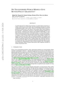 Do Transformer World Models Give Better Policy Gradients?