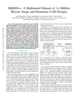 BIKED++: A Multimodal Dataset of 1.4 Million Bicycle Image and
  Parametric CAD Designs
