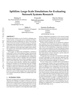 SplitSim: Large-Scale Simulations for Evaluating Network Systems
  Research