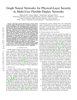 Graph Neural Networks for Physical-Layer Security in Multi-User
  Flexible-Duplex Networks
