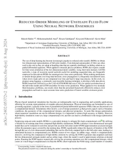 Reduced-order modeling of unsteady fluid flow using neural network
  ensembles