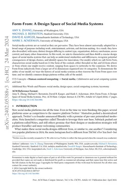 Form-From: A Design Space of Social Media Systems