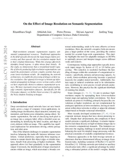 On the Effect of Image Resolution on Semantic Segmentation