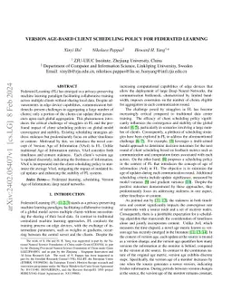 Version age-based client scheduling policy for federated learning
