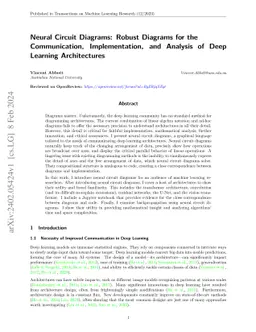 Neural Circuit Diagrams: Robust Diagrams for the Communication,
  Implementation, and Analysis of Deep Learning Architectures