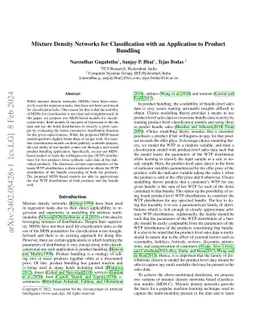 Mixture Density Networks for Classification with an Application to
  Product Bundling