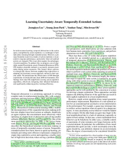 Learning Uncertainty-Aware Temporally-Extended Actions