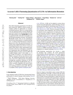 Accurate LoRA-Finetuning Quantization of LLMs via Information Retention