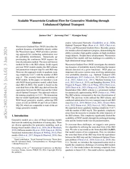 Scalable Wasserstein Gradient Flow for Generative Modeling through
  Unbalanced Optimal Transport