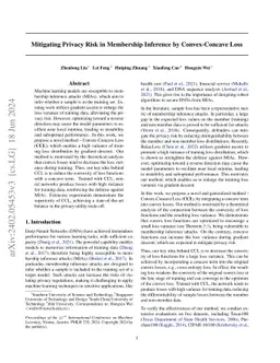 Mitigating Privacy Risk in Membership Inference by Convex-Concave Loss