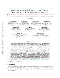Rapid Optimization for Jailbreaking LLMs via Subconscious Exploitation
  and Echopraxia