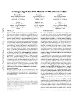 Investigating White-Box Attacks for On-Device Models