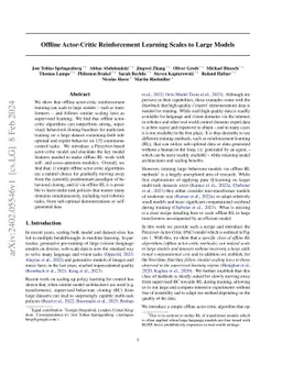 Offline Actor-Critic Reinforcement Learning Scales to Large Models