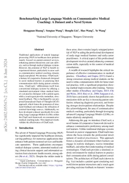 Benchmarking Large Language Models on Communicative Medical Coaching: a
  Novel System and Dataset
