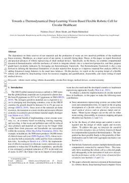 Towards a Thermodynamical Deep-Learning-Vision-Based Flexible Robotic
  Cell for Circular Healthcare