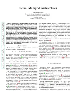 Neural Multigrid Architectures