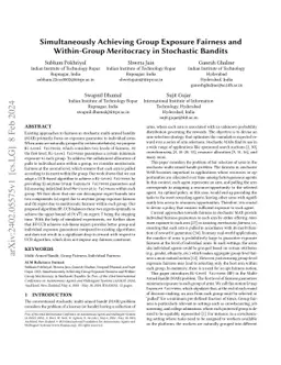 Simultaneously Achieving Group Exposure Fairness and Within-Group
  Meritocracy in Stochastic Bandits