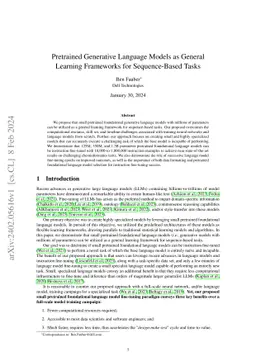 Pretrained Generative Language Models as General Learning Frameworks for
  Sequence-Based Tasks
