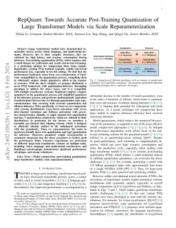 RepQuant: Towards Accurate Post-Training Quantization of Large
  Transformer Models via Scale Reparameterization