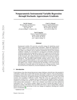 Nonparametric Instrumental Variable Regression through Stochastic
  Approximate Gradients