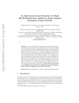 An Optimization-based Baseline for Rigid 2D/3D Registration Applied to
  Spine Surgical Navigation Using CMA-ES