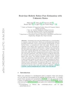 Real-time Holistic Robot Pose Estimation with Unknown States