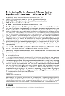 Rocks Coding, Not Development--A Human-Centric, Experimental Evaluation
  of LLM-Supported SE Tasks