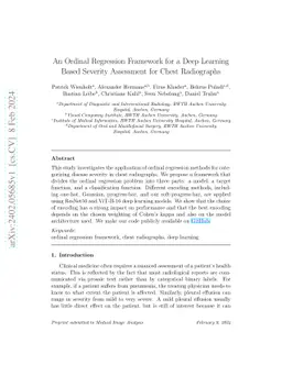 An Ordinal Regression Framework for a Deep Learning Based Severity
  Assessment for Chest Radiographs