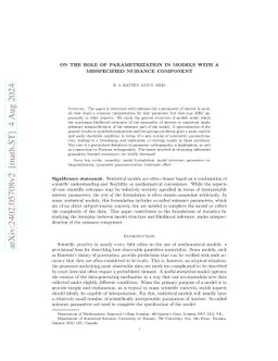 On the role of parametrization in models with a misspecified nuisance
  component