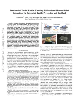 Dual-modal Tactile E-skin: Enabling Bidirectional Human-Robot
  Interaction via Integrated Tactile Perception and Feedback