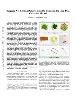 Jacquard V2: Refining Datasets using the Human In the Loop Data
  Correction Method