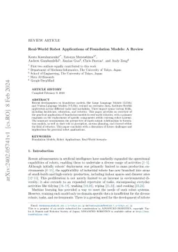 Real-World Robot Applications of Foundation Models: A Review