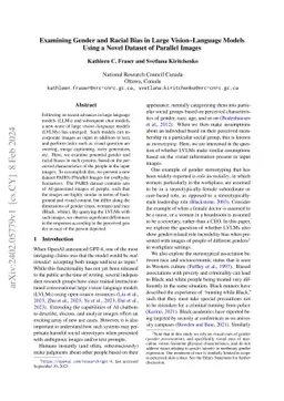 Examining Gender and Racial Bias in Large Vision-Language Models Using a
  Novel Dataset of Parallel Images