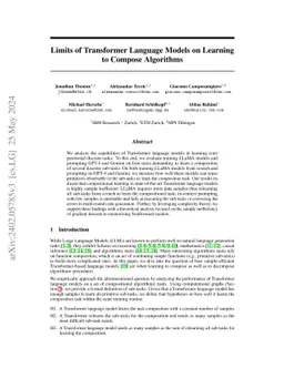 Limits of Transformer Language Models on Learning to Compose Algorithms