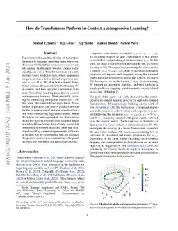 How do Transformers perform In-Context Autoregressive Learning?