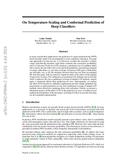 On Temperature Scaling and Conformal Prediction of Deep Classifiers
